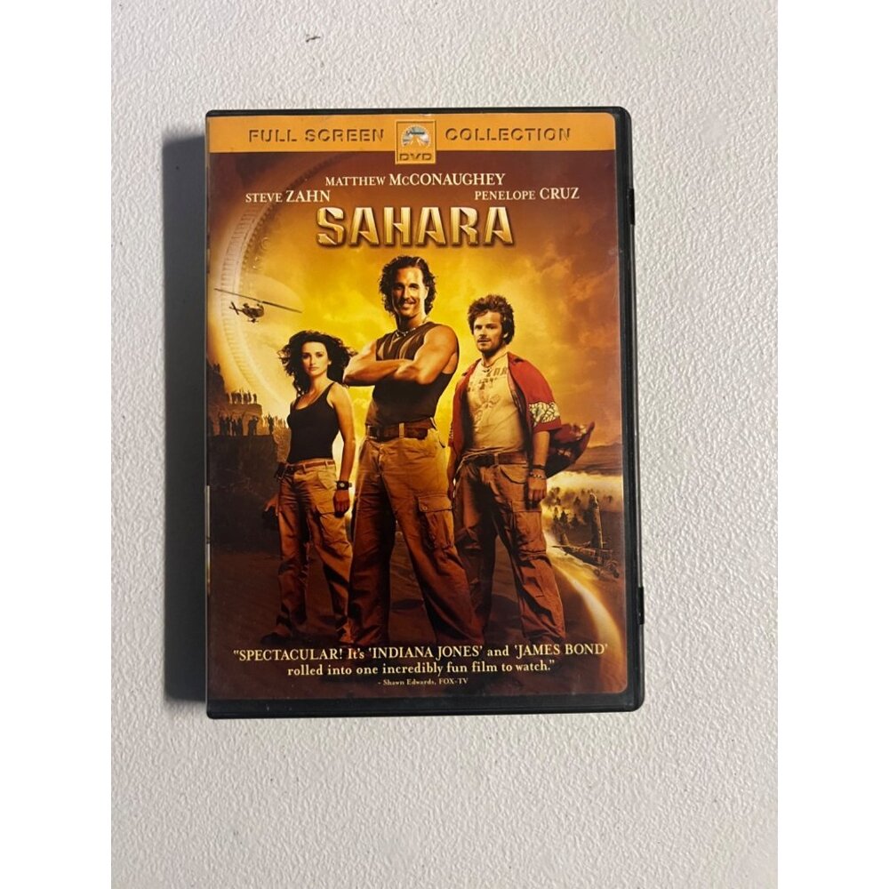 Sahara 2005 DVD Full Screen Matthew McConaughey Action Adventure Movie Pre-Owned